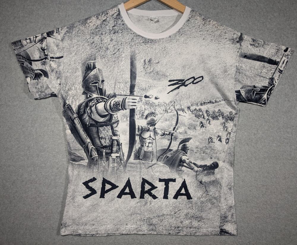 VTG 300 Movie Promo T-Shirt Sparta AOP All Over Print - Size XL* Made in GREECE